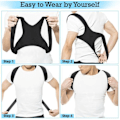 Miniatyrbild 4 av 4: Posture Corrector - Ej specificerad - Justerbar - Svart - Stödortos - Stödresår Svart