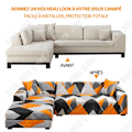 Miniatyrbillede 4 af 4: TD Sofa cover polyester fiber cover sofa 3 seats + 2 seats sofa cover corner sofa stretchable L shape