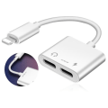 Miniatyrbild 1 av 4: TD® 2-i-1 Lightning till 3,5 mm Lightning-adapter, ladda och lyssna, hörlursadapter