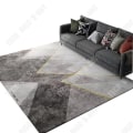 Miniatyrbild 1 av 4: TD® Enkel geometrisk matta vardagsrum soffbord stor yta imiterad kashmir sovrumsgolvmatta är smutsig och slitstark