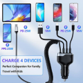 Miniatyrbillede 2 af 4: Biloplader - TD® - Cigaretterlighter - Hurtig opladning - 1,5 m kabel - Type-C interface Svart