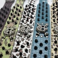 Miniatyrbild 3 av 4: Halsband för hund - TD® - Justerbar - Syntetläder - Svart - Reflekterande dödskalle