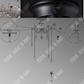 Miniatyrbild 3 av 4: Hängande lampa - TD® - Retro - 8 glödlampor - Svart - Justerbar 1m