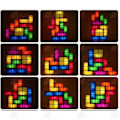Miniatyrbillede 3 af 4: HTBE® Multifarvet Tetris LED natlys, der udsender lys, gør-det-selv intellektuel udvikling legetøj vinduesatmosfære lys