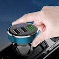 Miniatyrbillede 3 af 4: Biloplader 5 V 3.1 A - Hurtigopladning 3 USB-porte Zigarettænderspænding Justerbar