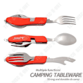 Miniatyrbillede 2 af 4: TD® Udendørs camping barbecue bestik sæt, foldbar kniv, gaffel og ske, bærbar tre-i-en i rustfrit stål