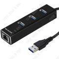 Miniatyrbild 3 av 4: USB-hubb - TD® - Hub 3.0 - 3 portar - Ethernet RJ45 - Snabb överföring