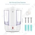 Miniatyrbillede 4 af 4: TD® 800ml Væghængt automatisk dispenser til genopladeligt flydende sæbe, rengøringsaccessory til badeværelse, indbygget intelligent sensor