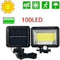 Miniatyrbillede 1 af 4: Solarlampe til væg til have - MINGMEI - 100 LED med bevægelsessensor - Sort - Solenergi