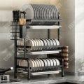 Miniatyrbild 2 av 4: TD® Multifunktionellt förtjockat köksförvaringsställ disk diskförvaringsställ disk skål ätpinnar avloppsställ