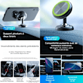 Miniatyrbillede 3 af 4: TD® 2 Universelle Magnetiske Rotationsholdere til 360° til Bil for PDA GPS Smartphone - Hvid eller Sort Rund - Æstetisk - Magnet