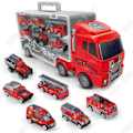 Miniatyrbild 1 av 4: TD® Lagercontainer lastbil legering utkast brandbil tekniska fordon leksaker för barn