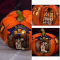 Miniatyrbillede 4 af 4: TD® Lysende Halloween græskar ornament 2 stk. Skelet design lysende Velegnet til Halloween dekoration