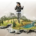 Miniatyrbillede 3 af 4: TD® Smart VR-briller Sort Praktisk hovedstøtte, der er bredt kompatibel med 3D Reality-spillecontroller