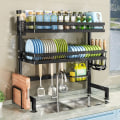 Miniatyrbild 3 av 4: TD® Diskbänk Hylla Skålställ Dräneringsställ Diskställ över kran Diskbänk Diskställ Förvaringsställ