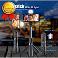 Miniatyrbillede 2 af 4: TD® Alt-i-én mobiltelefon selfie stick stativ Bluetooth fyldlys multifunktionel