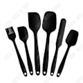 Miniatyrbild 1 av 4: TD® 6-delat set silikonspatel oljeborste köksredskapsverktygssats svart non-stick matlagningssked