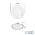 Pikkukuva 4 / 4: ECD Saksa 2 x Ultrathin LED-paneeli 9W - Pyöreä Ø14.2 cm - SMD 2835 - 220-240 V - 575 Lumens - Kattovalaisin