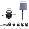 Miniatyrbild 2 av 4: Set med 5 utomhus LED solar spotlights - Märke - Modell - Justerbar vinkel - RGB färg - Vattentät IP65