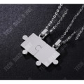 Miniatyrbillede 1 af 4: Pendentiv halskæde - TD® - Geometrisk puslespil - Rustfrit stål - Sølv - 60 cm Pengar