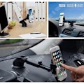 Miniatyrbild 4 av 4: Support för mobiltelefon 3,5-6 tum bil/Navigering GPS Multifunktionsomvandlare/Lång stång med lås+Sugkopp