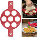 Miniatyrbillede 4 af 4: TD® V Pancake bageform non-stick / 7 kageforme æg køkkenværktøj nemt silikone / tilbehør form blød