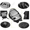 Miniatyrbillede 4 af 4: TD® Sport Rygsæk med Foldbar Basketball Fodboldnet Skateboard Taske til Laptop med USB Oplader Sort