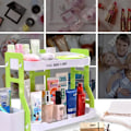 Miniatyrbild 2 av 4: TD® Litet förvaringsställ badrum kök hushållsstapelbar tvåvånings multifunktionskorg städkapacitet ställ