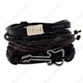 Miniatyrbillede 1 af 4: TD® Enkelt retro vævet læderarmbånd i europæisk og amerikansk stil, guitarlæderarmbånd i legering, multilags kombination