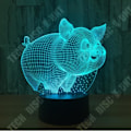 Pikkukuva 4 / 4: TD® Belle Cochon 7 Väri 3D Visual Led Led Yövalot Lapsille Kosketus USB Vauvansänky Nukkuminen Yövalo 3D Valo Lamppu