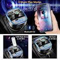 Pikkukuva 3 / 4: TD® FM Lähetin Langaton Bluetooth Handsfree LED Auto - Autolaturin Tupakansytytin - Handsfree MP3 Soitin, FM