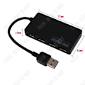 Miniatyrbild 3 av 4: TD® Ultratunn USB3.0 Hub USB HUB3.0 Hub 4-portar Ultratunn HUB Splitter Ultrasnabb överföring