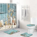 Miniatyrbillede 1 af 4: TD® Ensemble Gardin + Badeværs tæppe/Toiletbetræk/Duschgardin Anti Skimmel vaskbart, Toilet tæppe WC 180 x 180 cm