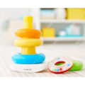 Miniatyrbillede 3 af 4: TD® pyramide baby rings stacking wood 9 months plastic nesting rainbow multicolored toy educational game child puzzle circle Flerfärgad