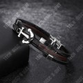 Miniatyrbillede 2 af 4: TD® Personlighed mode anker multilag titan stål Armbånd i læder retro mænds hånd smykker Armbånd i læder 210mm