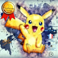 Pikkukuva 2 / 4: CONFO® käsintehty Pikachu diamantti koriste riippuva kuva Maalaus Piirustus väri 40 x 30 cm maalaus Käsityö Seinäkori Mosaik