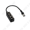 Miniatyrbillede 4 af 4: Ethernet LAN fordelingsboks 3 RJ45 porte multi-stik sort netværkskabel internet multimedia hjem boks kabinet