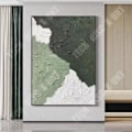 Miniatyrbild 3 av 4: TD® Modern minimalistisk tjock textur grön dekorativ målning high-end hall handmålad oljemålning 50 *