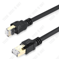 Pikkukuva 4 / 4: TD® RJ45 Litteä Ethernet-kaapeli 1m Musta Cat 8 Korkean Nopeuden Ethernet-verkko-yhteyskaapeli Kategoria 8 Standardikaapeli UTP Suojattu Kaapeli