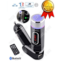 Miniatyrbillede 1 af 4: TD® Bluetooth FM-sender trådløs bil hjemme musikadapter radio oplader MP3 håndfri iPhone cigaretlighter usb
