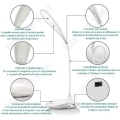 Miniatyrbillede 3 af 4: TD® LED genopladelig skrivebordslampe Dæmpbar berøringslampe til natbord foldbar