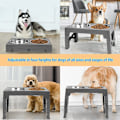 Miniatyrbillede 3 af 4: Dyrfoder - TD® - 44x27.9x29cm - Rustfrit stål - Justerbar - 1100ml Svart