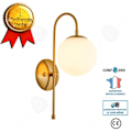 Miniatyrbillede 1 af 4: CONFO® Glasapplikation LED-lampe hvid mælkeagtig moderne nordisk stil minimalistisk soveværelse natbord stue bagvæg