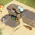 Miniatyrbillede 2 af 4: TD® Bærbar plastik picnic kurv camping picnic foldbar kurv multifunktionel udendørs