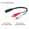 Miniatyrbillede 2 af 4: Lydadapter - TD® - Kabel 419004 - 2 RCA han - 3,5 mm hun - Sort