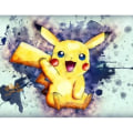 Pikkukuva 4 / 4: CONFO® käsintehty Pikachu diamantti koriste riippuva kuva Maalaus Piirustus väri 40 x 30 cm maalaus Käsityö Seinäkori Mosaik