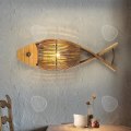 Miniatyrbillede 3 af 4: CONFO® Applique Forberedelse retro Fisk flet i bambus Café Bar Vinhus stuen Dyrke restauranten