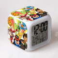 Miniatyrbillede 4 af 4: HTBE® LED vækkeur farveskiftende farver tegneserie elf kvadratisk belysning termometer alarm kalender vejrudsigter