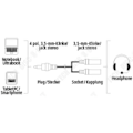 Miniatyrbillede 3 af 4: Adapter Jack 3.5mm til headset/mikrofon til 2 Jack - Adapter til headset - mikrofon til 2 stik - audio/video kabel - forbindelse