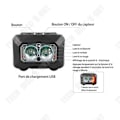 Miniatyrbillede 3 af 4: TD® Hovedlampe med bevægelsessensor, 5 lysindstillinger, genopladelig og vandtæt